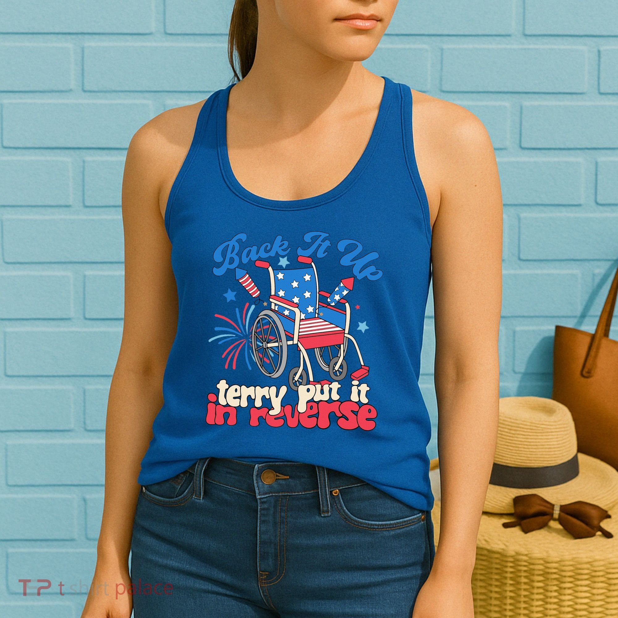 Back It Up Terry Put It In Reverse Firework 4th Of July Women's Tank Top