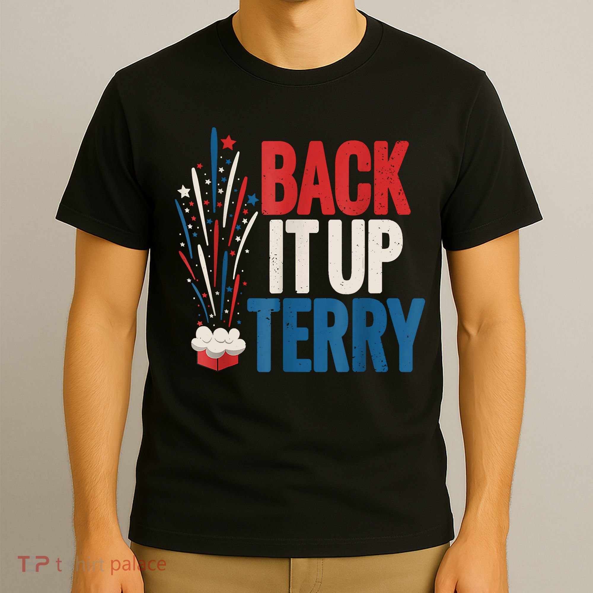 Back It Up Terry Funny Vintage 4th Of July Fireworks T-Shirt
