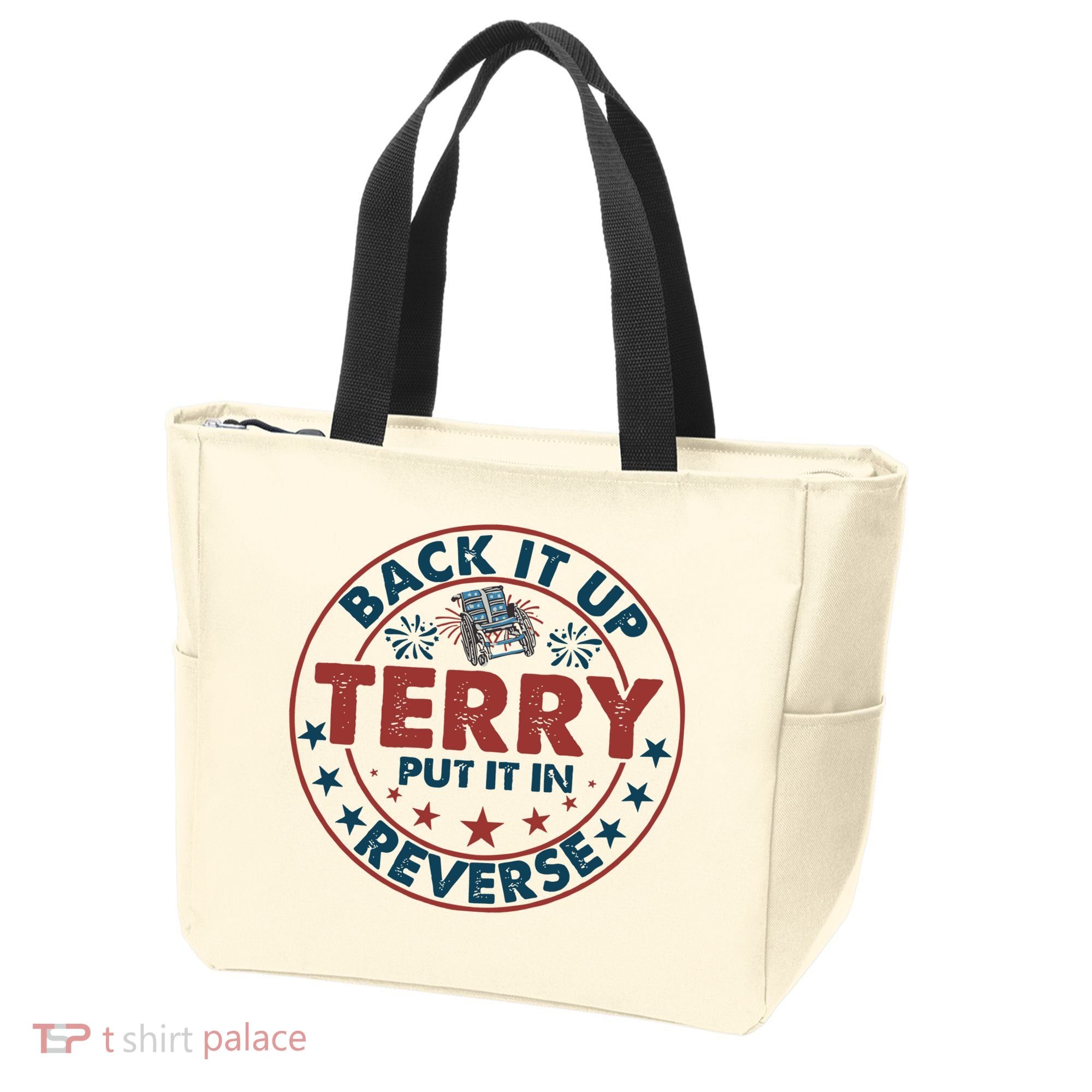 Back It Up Terry Put In Reverse Fireworks 4th Of July Tote Bag