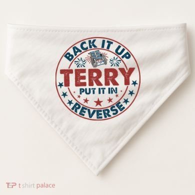 Back It Up Terry Put In Reverse Fireworks 4th Of July USA-Made Doggie Bandana