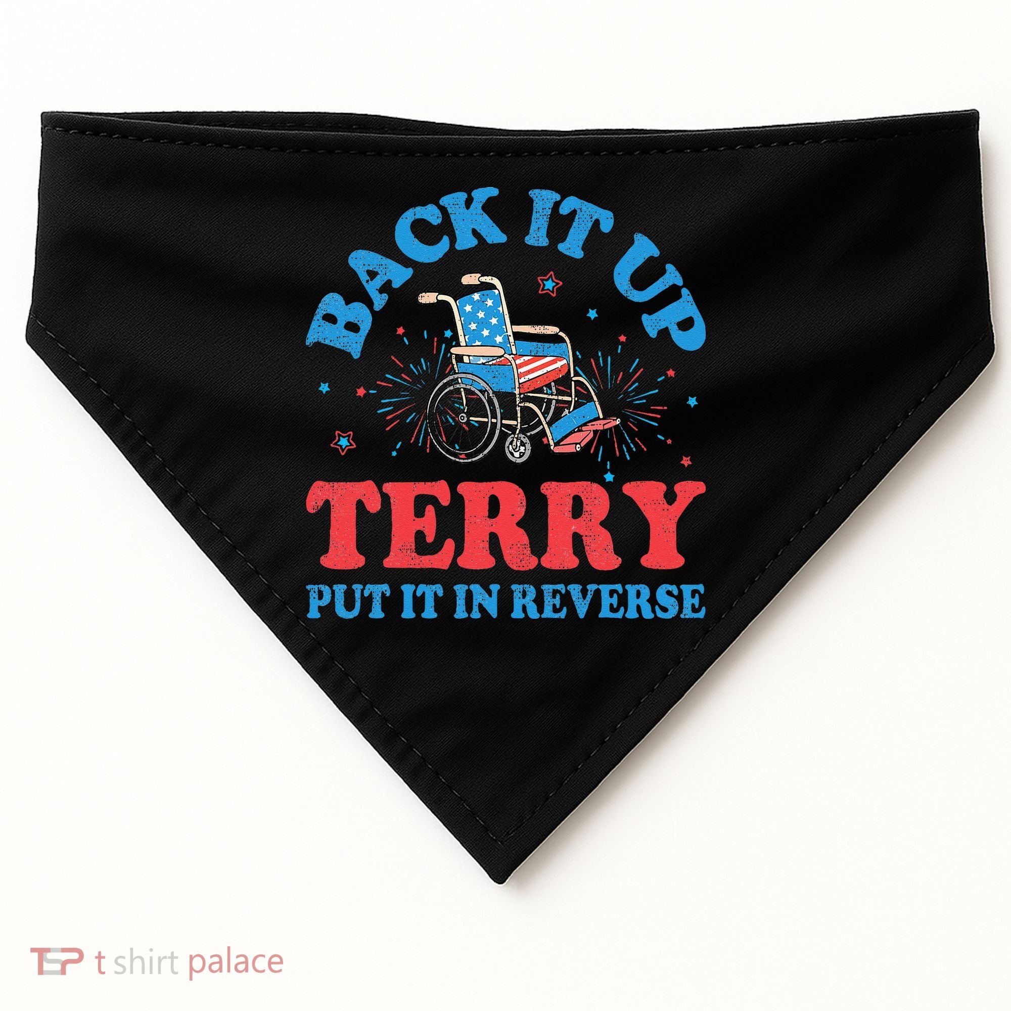 Back It Up Terry Put It In Reverse 4th Of July Fireworks USA-Made Doggie Bandana