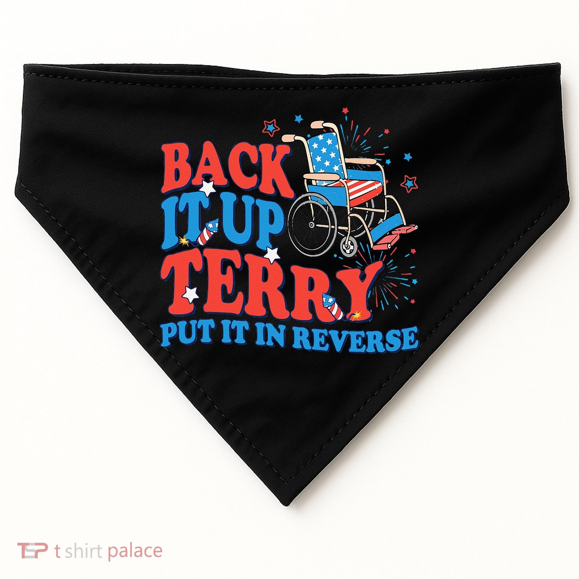 Back It Up Terry Put It In Reverse 4th Of July Fireworks USA-Made Doggie Bandana