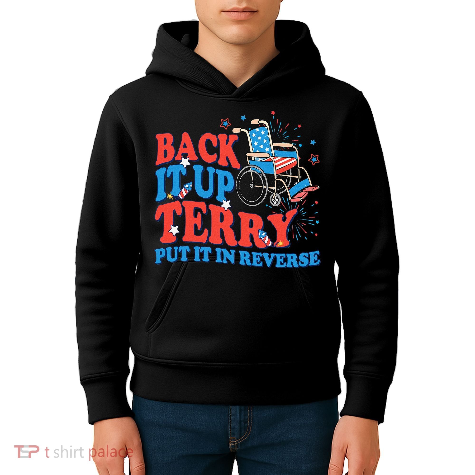 Back It Up Terry Put It In Reverse 4th Of July Fireworks Kids Hoodie