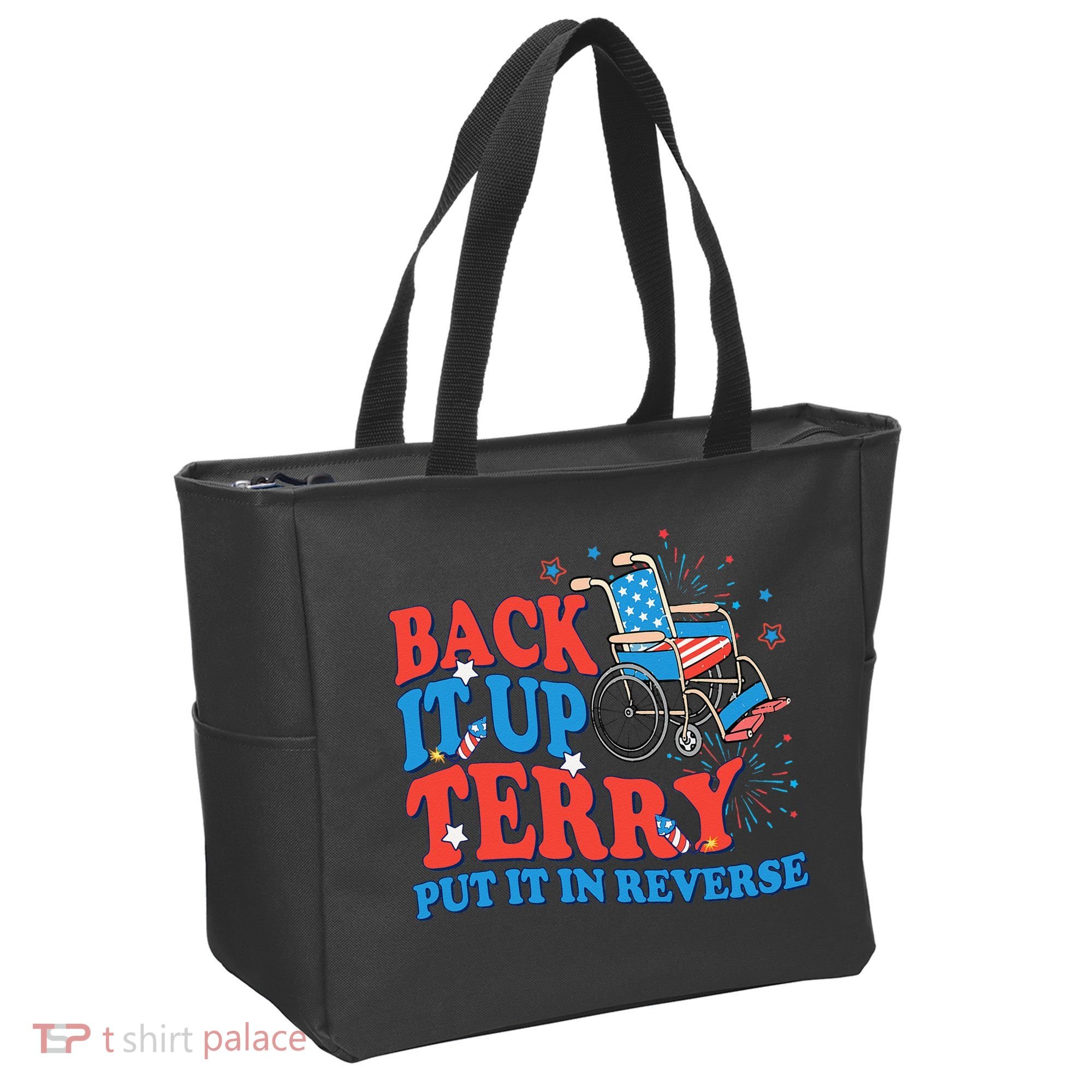 Back It Up Terry Put It In Reverse 4th Of July Fireworks Tote Bag