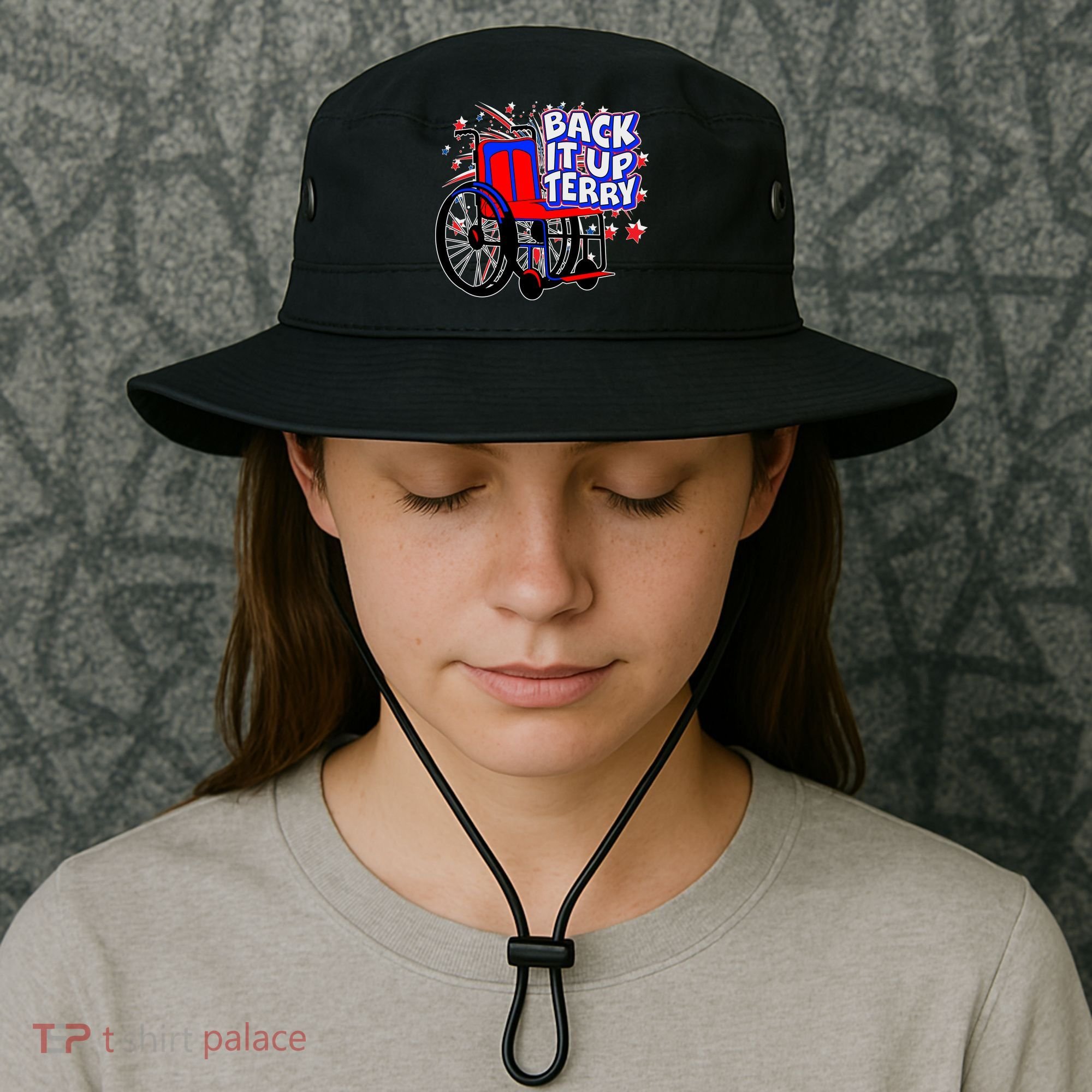 Back It Up Terry Fireworks Wheelchair Bucket Hat