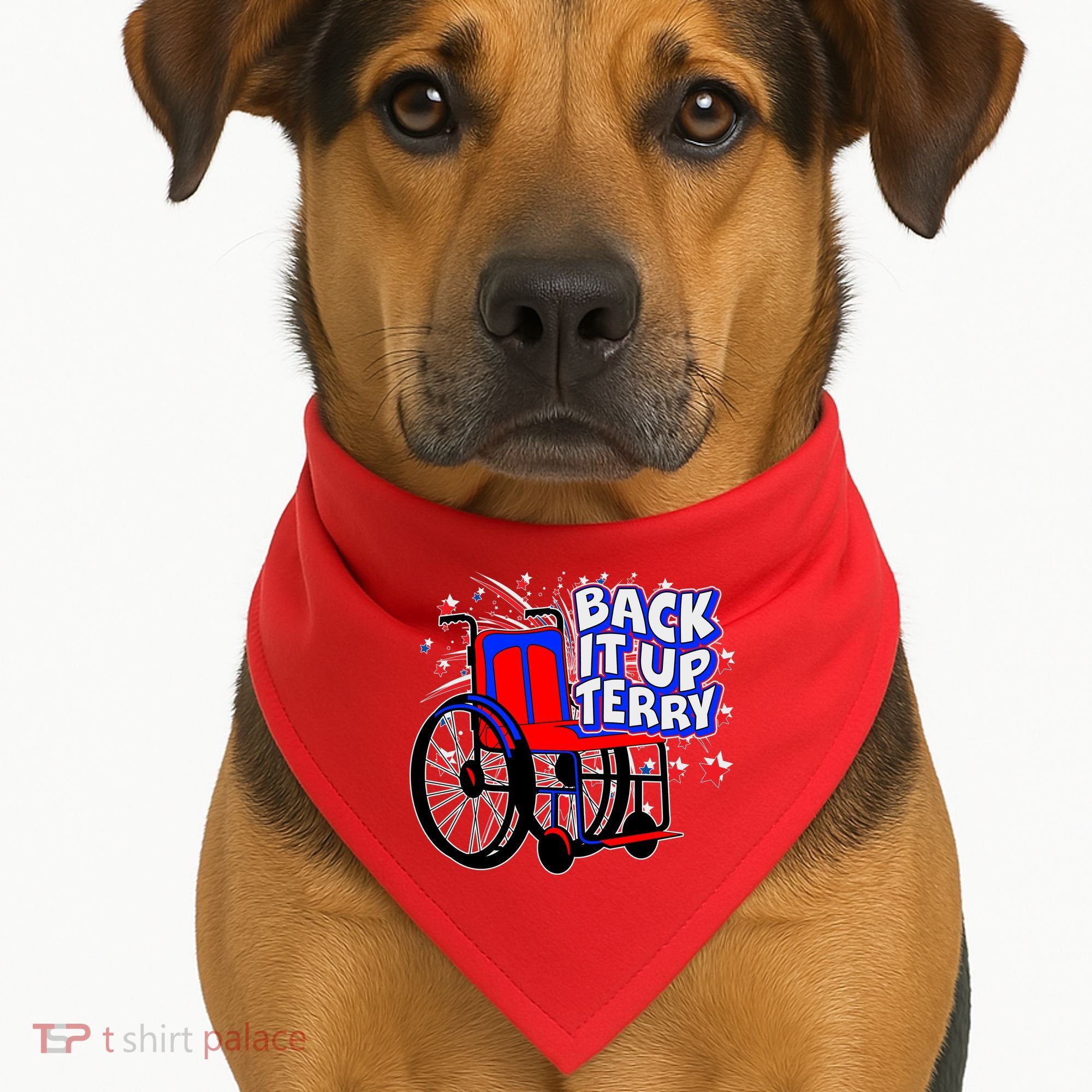 Back It Up Terry Fireworks Wheelchair USA-Made Doggie Bandana