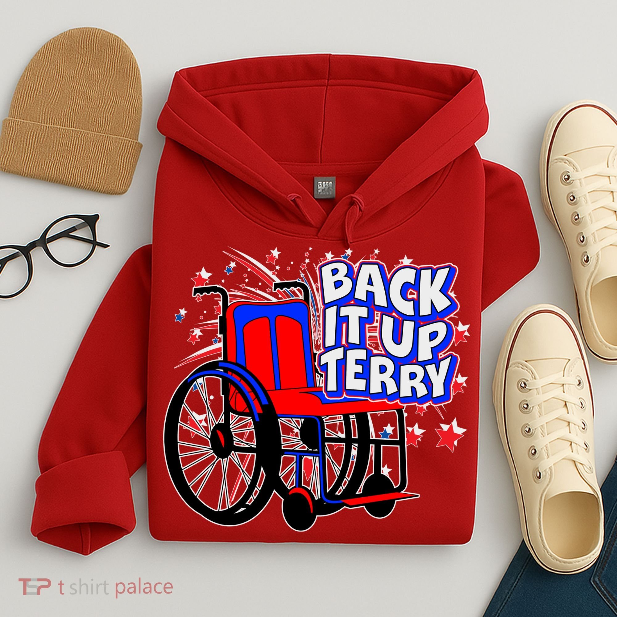 Back It Up Terry Fireworks Wheelchair Hoodie