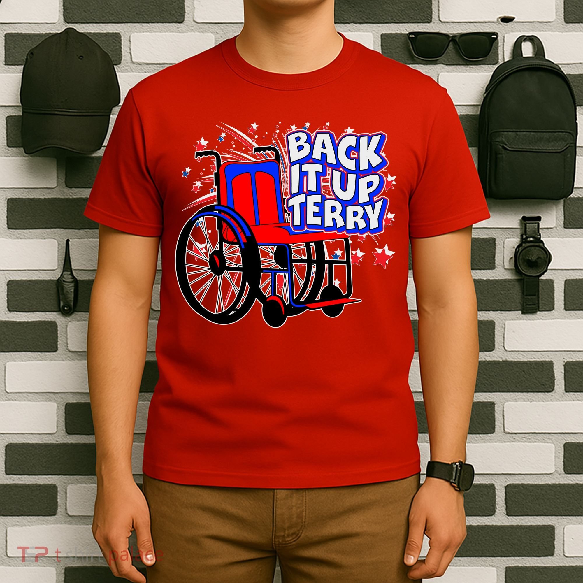 Back It Up Terry Fireworks Wheelchair T-Shirt