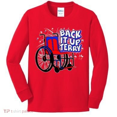 Back It Up Terry Fireworks Wheelchair Kids Long Sleeve Shirt