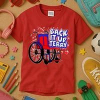 Back It Up Terry Fireworks Wheelchair Kids T-Shirt thumb 3