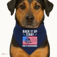 Back It Up Terry Put It In Reverse 4th Of July Usa USA-Made Doggie Bandana thumb 1