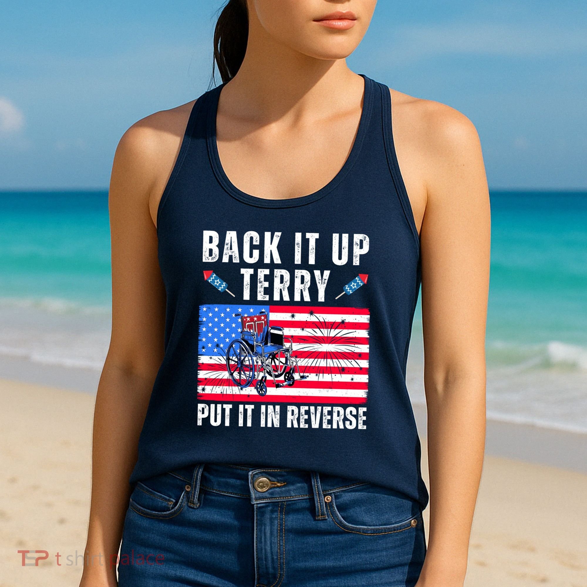 Back It Up Terry Put It In Reverse 4th Of July Usa Women's Tank Top