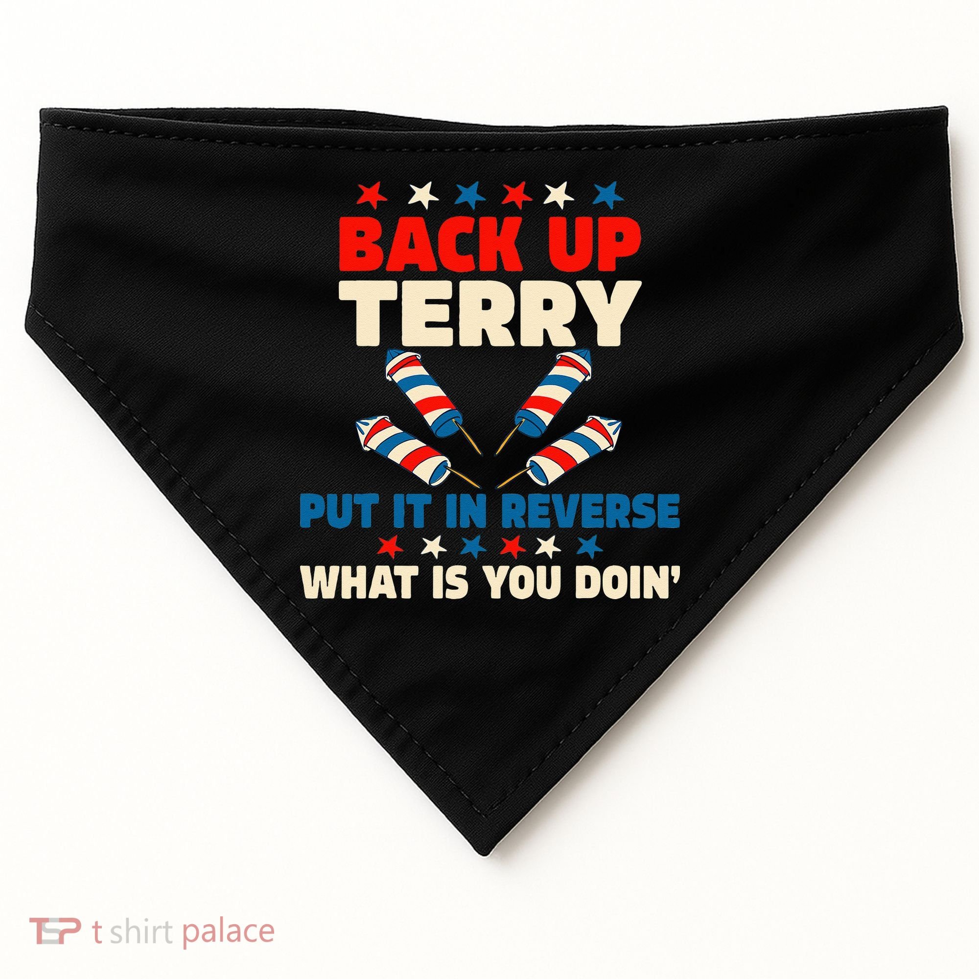 Back It Up Terry Put It In Reverse July 4th Fireworks Terry USA-Made Doggie Bandana
