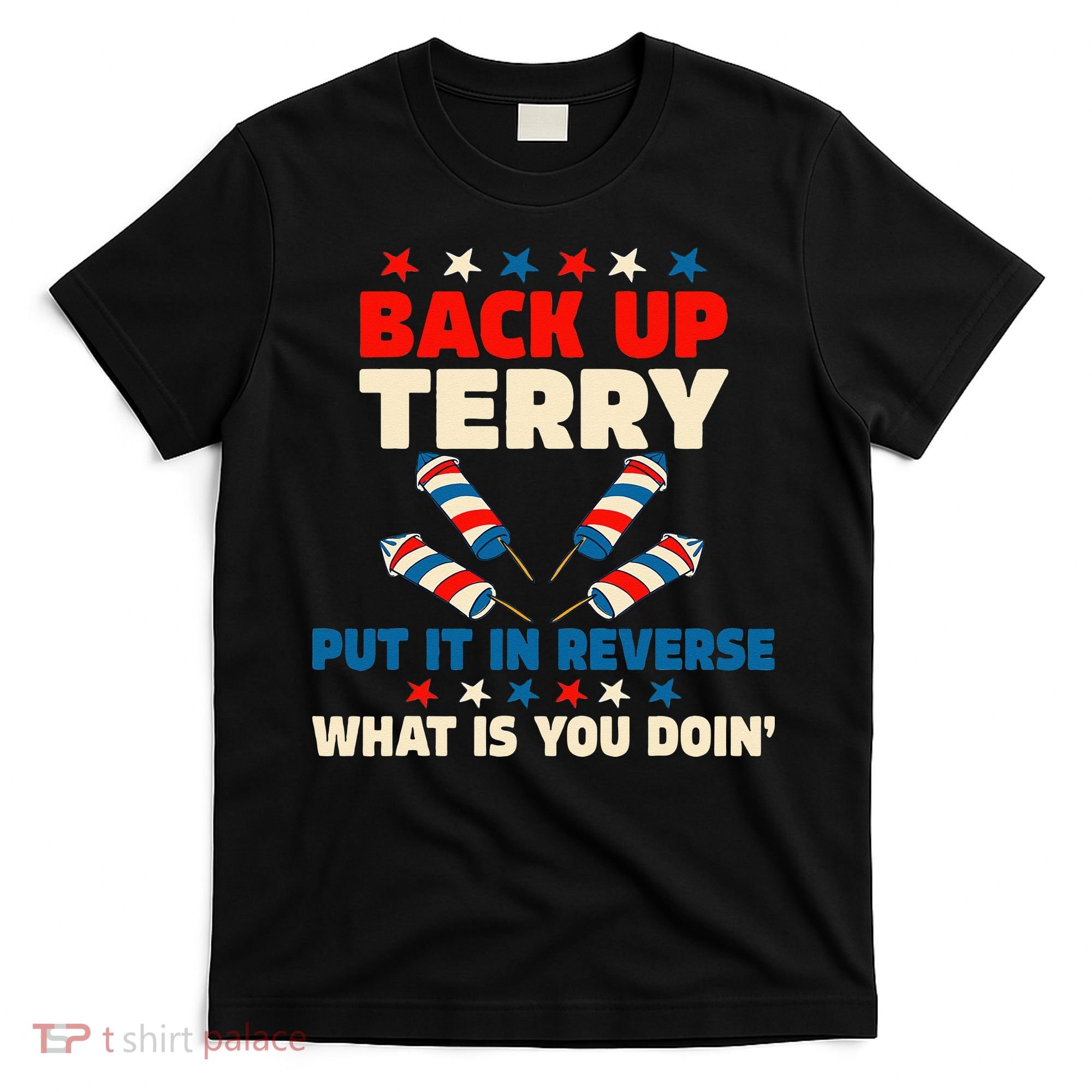 Back It Up Terry Put It In Reverse July 4th Fireworks Terry T-Shirt