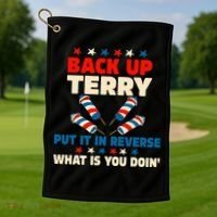 Back It Up Terry Put It In Reverse July 4th Fireworks Terry Golf Towel thumb 1