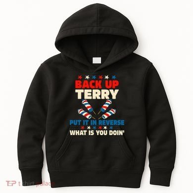 Back It Up Terry Put It In Reverse July 4th Fireworks Terry Kids Hoodie