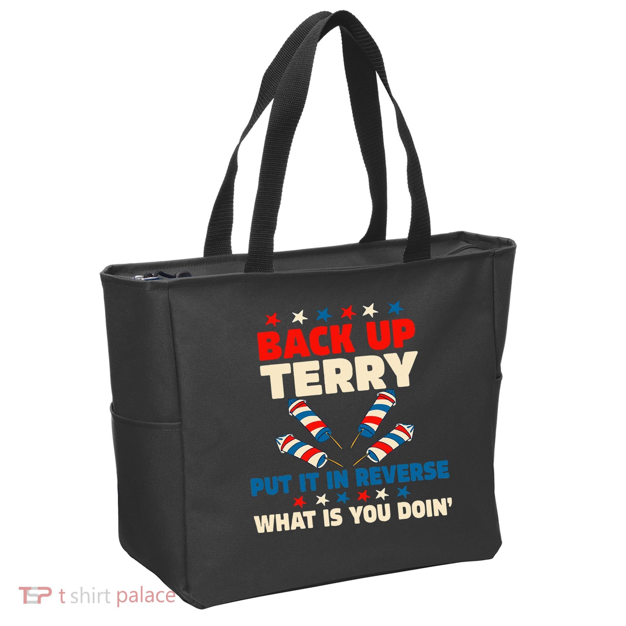 Back It Up Terry Put It In Reverse July 4th Fireworks Terry Tote Bag