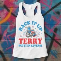 Back It Up Terry Put It In Reverse 4th Of July Fireworks Women's Tank Top thumb 3