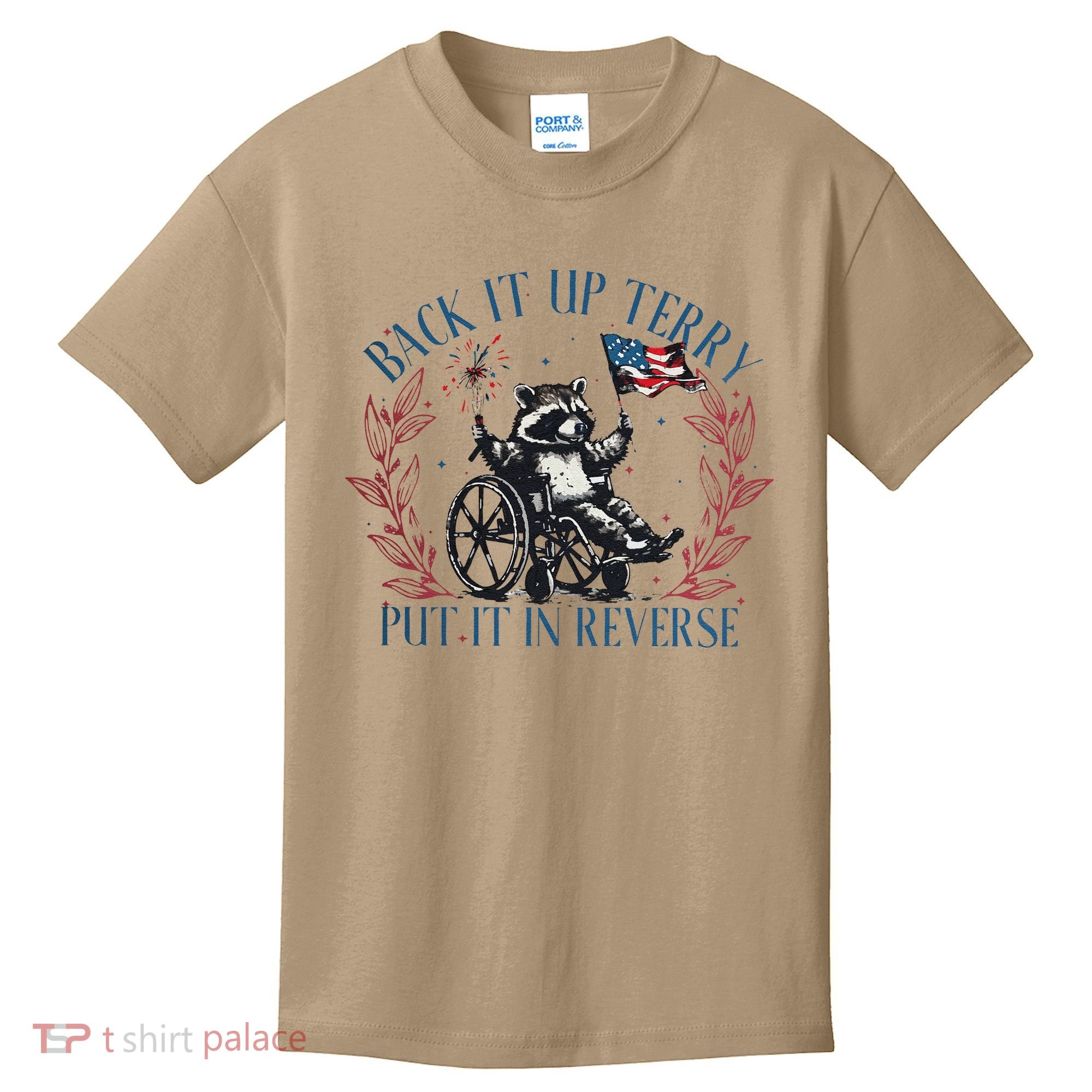 Back It Up Terry Retro 4th Of July Kids T-Shirt