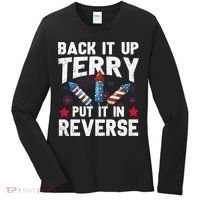 Back It Up Terry Put It In Reverse Firework Flag 4th Of July Women's Long Sleeve Shirt thumb 0
