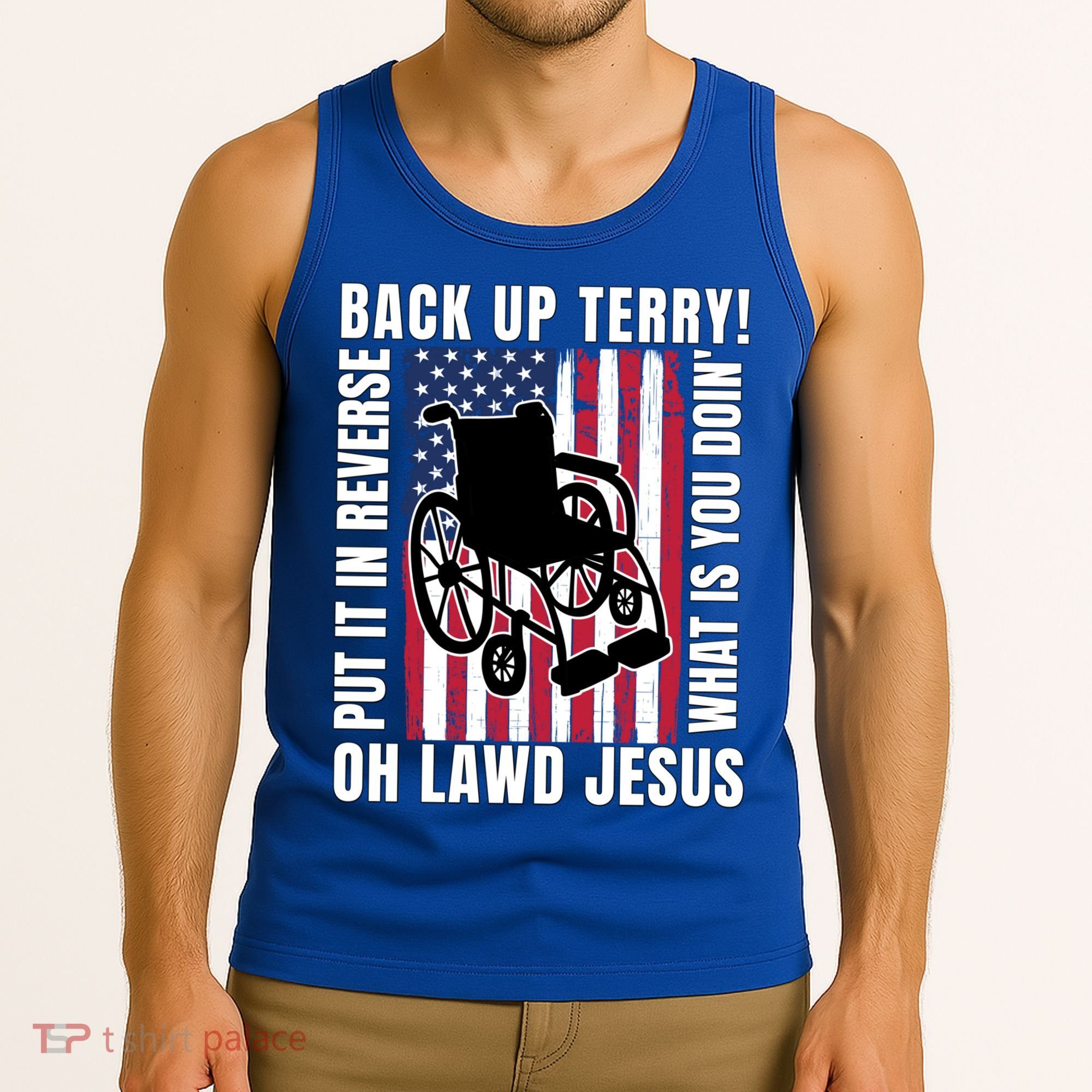 Back It Up Terry 4th Of July Meme Put It In Reverse Usa Flag Gift Tank Top