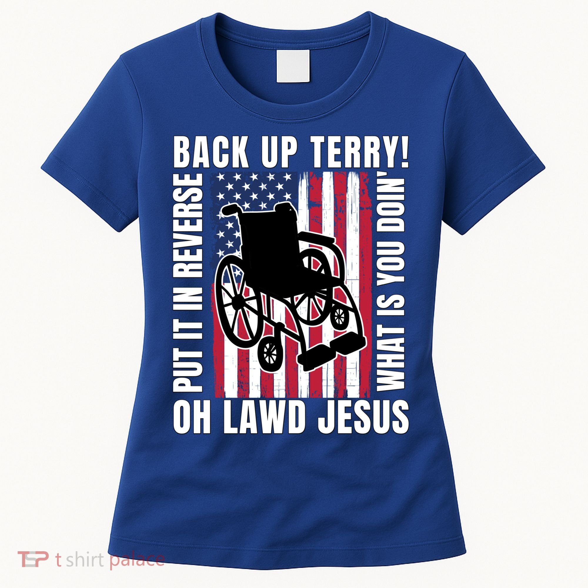 Back It Up Terry 4th Of July Meme Put It In Reverse Usa Flag Gift Women's T-Shirt