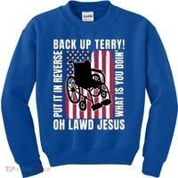 Back It Up Terry 4th Of July Meme Put It In Reverse Usa Flag Gift Kids Sweatshirt thumb 0