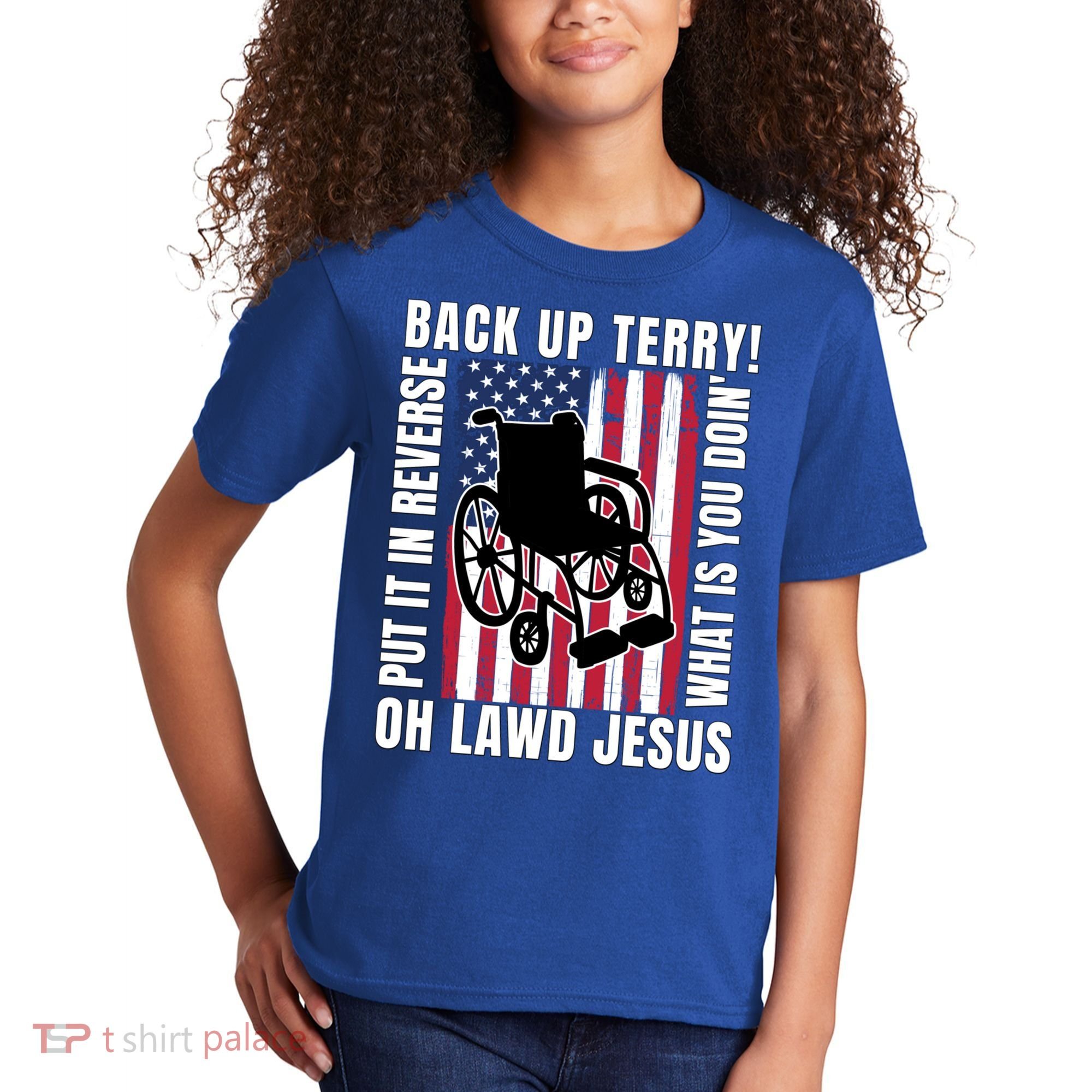 Back It Up Terry 4th Of July Meme Put It In Reverse Usa Flag Gift Kids T-Shirt
