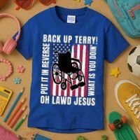 Back It Up Terry 4th Of July Meme Put It In Reverse Usa Flag Gift Kids T-Shirt thumb 3