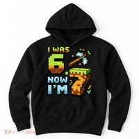 Birthday I Was 6 Now I'm 7 Year Old Pixel Gamer 6-7 Meme Hoodie thumb 0