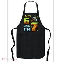 Birthday I Was 6 Now I'm 7 Year Old Pixel Gamer 6-7 Meme Apron thumb 0