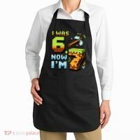 Birthday I Was 6 Now I'm 7 Year Old Pixel Gamer 6-7 Meme Apron thumb 2