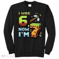 Birthday I Was 6 Now I'm 7 Year Old Pixel Gamer 6-7 Meme Sweatshirt thumb 0