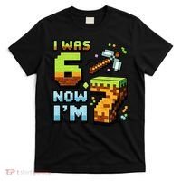 Birthday I Was 6 Now I'm 7 Year Old Pixel Gamer 6-7 Meme T-Shirt thumb 0