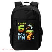 Birthday I Was 6 Now I'm 7 Year Old Pixel Gamer 6-7 Meme Backpack thumb 0