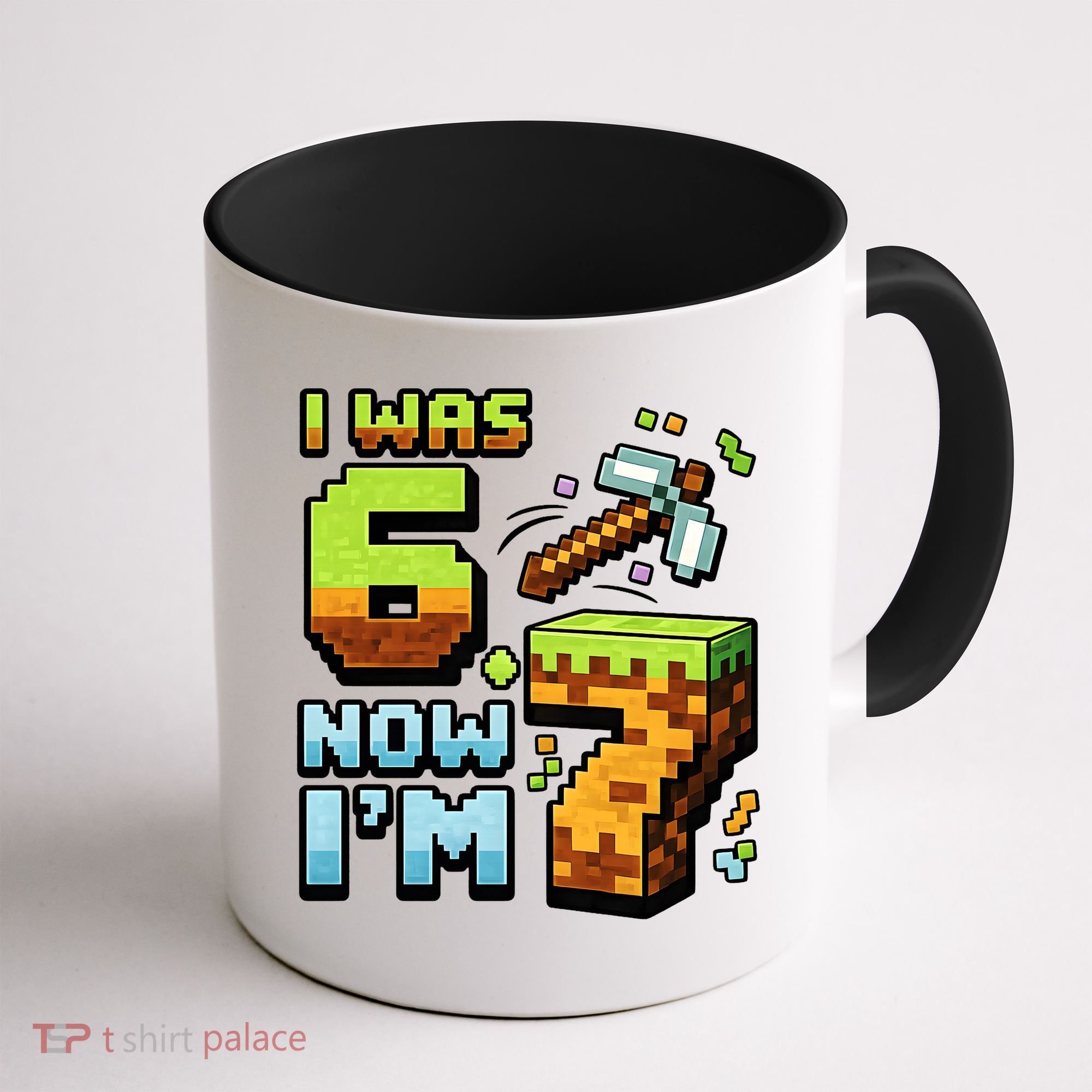Birthday I Was 6 Now I'm 7 Year Old Pixel Gamer 6-7 Meme Coffee Mug