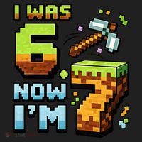 Birthday I Was 6 Now I'm 7 Year Old Pixel Gamer 6-7 Meme Beanie thumb 2