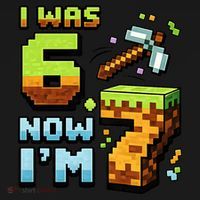 Birthday I Was 6 Now I'm 7 Year Old Pixel Gamer 6-7 Meme Mousepad thumb 1