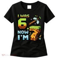 Birthday I Was 6 Now I'm 7 Year Old Pixel Gamer 6-7 Meme Women's T-Shirt thumb 0