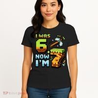 Birthday I Was 6 Now I'm 7 Year Old Pixel Gamer 6-7 Meme Women's T-Shirt thumb 4
