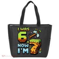 Birthday I Was 6 Now I'm 7 Year Old Pixel Gamer 6-7 Meme Tote Bag thumb 0