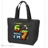 Birthday I Was 6 Now I'm 7 Year Old Pixel Gamer 6-7 Meme Tote Bag thumb 3