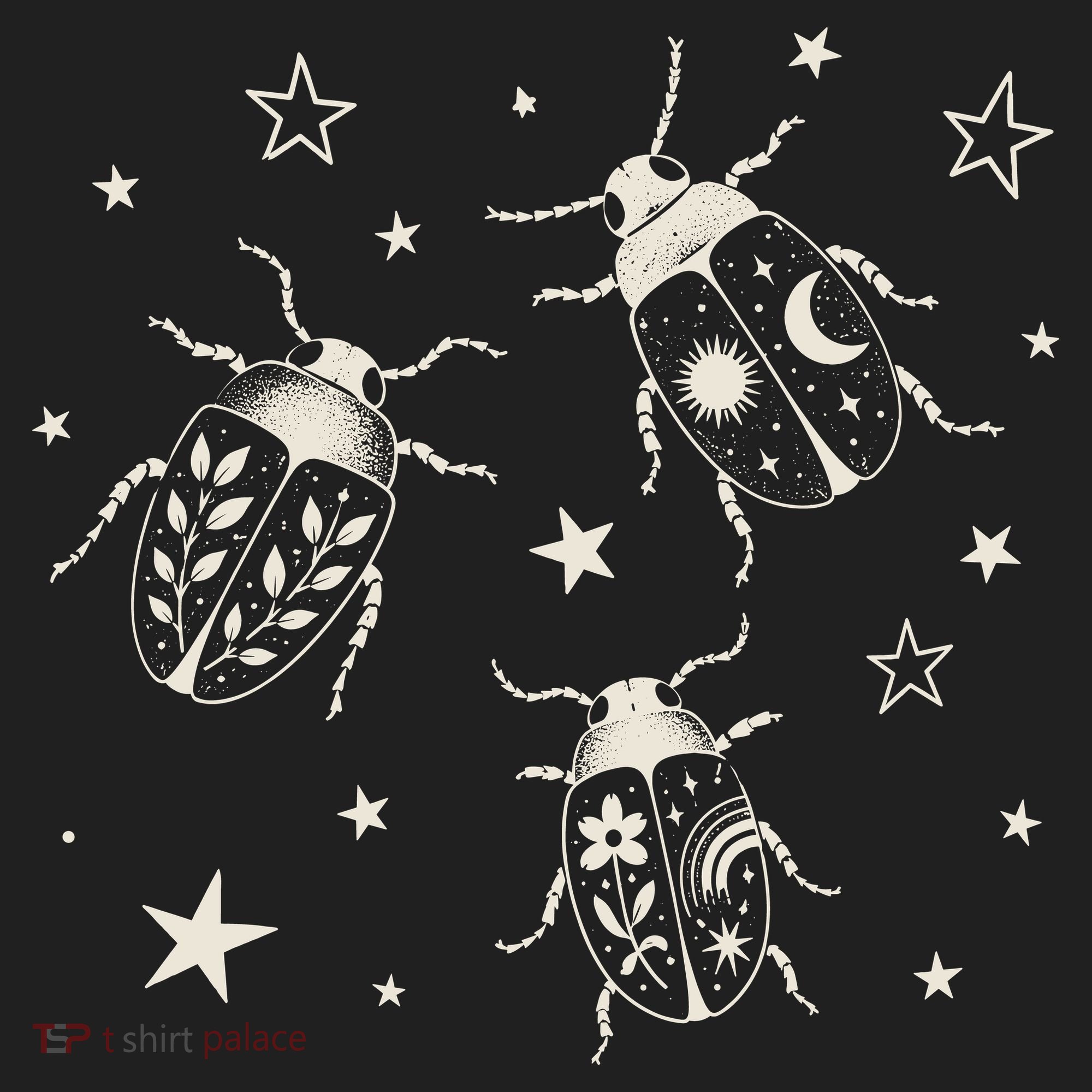 Beetle Illustration With Stars And Cosmic Beanie