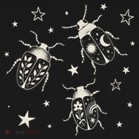 Beetle Illustration With Stars And Cosmic Visor thumb 3