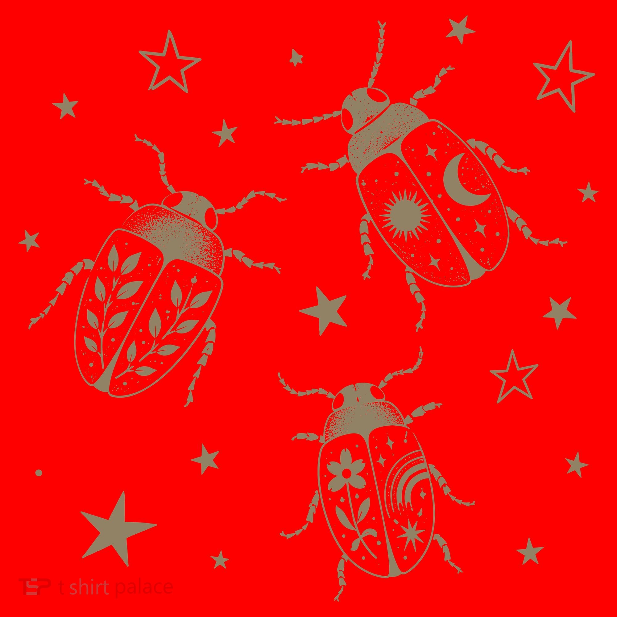 Beetle Illustration With Stars And Cosmic Santa Hat