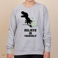 Believe In Yourself Funny Dinosaur Women's Sweatshirt thumb 0
