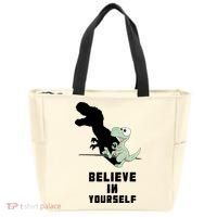 Believe In Yourself Funny Dinosaur Tote Bag thumb 0