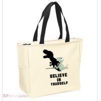 Believe In Yourself Funny Dinosaur Tote Bag thumb 2