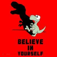 Believe In Yourself Funny Dinosaur Santa Hat thumb 1