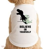 Believe In Yourself Funny Dinosaur Doggie Tank thumb 0